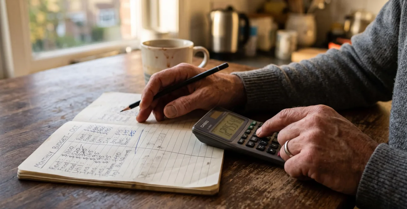 Des mains recalculent attentivement toutes les mensualités avant un engagement financier.